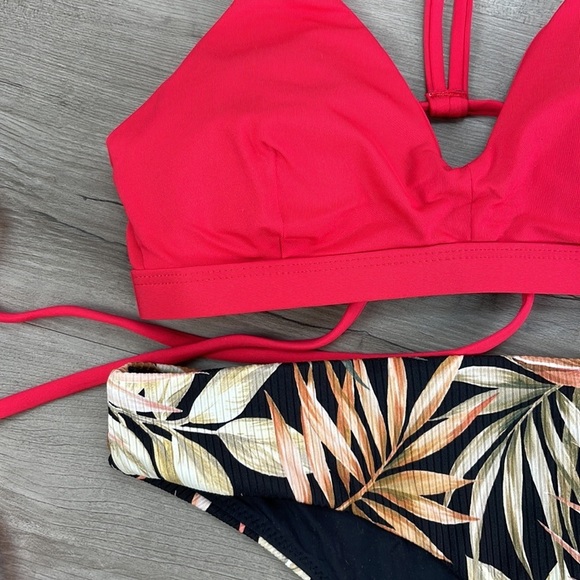 ☀️HURLEY☀️RIP CURL☀️ SOLID ADJUSTABLE BIKNI TOP HAVANA CHEEKY HIPSTER BIKINI - Picture 7 of 15